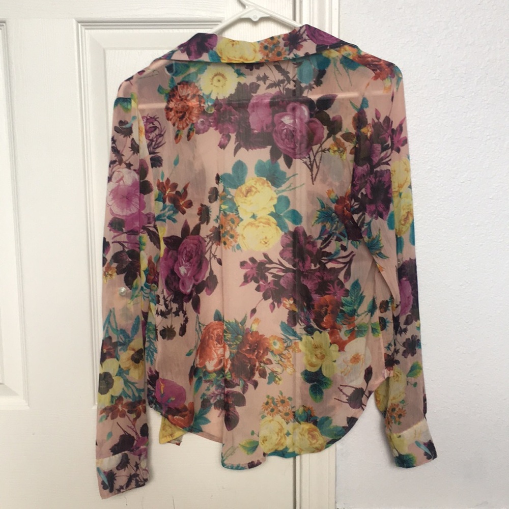 Light Floral Button Down - Picture 2 of 2